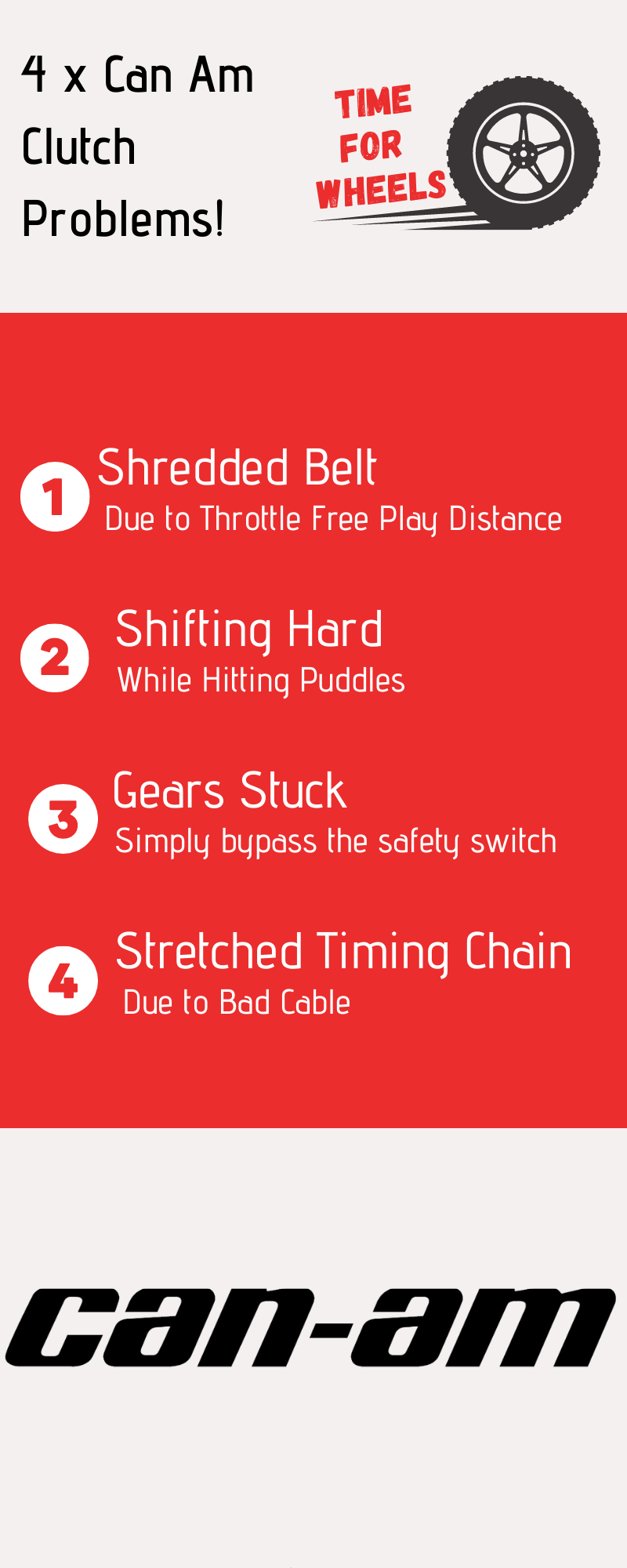 4 × CanAm Clutch Problems and how to Fix it! TimeForWheels Your